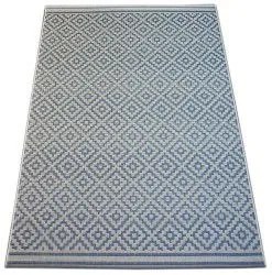 styldomova Šnúrkový modrý koberec sizal flat 48357/951 kosoštvorce