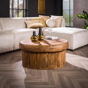 Konferenčný stôl 27-38 Sleek Ø90cm Drevo Mango  - Komfort-nábytok
