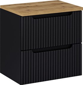 Comad Kúpeľňová skrinka pod doskové umývadlo Nova Black 60 čierna/dub coast evoke