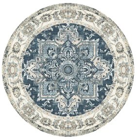 Dizajnový okrúhly koberec Maile 200 cm modrý