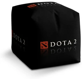 Sablio Taburet Cube DOTA 2 Čierna: 40x40x40 cm
