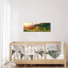 Obraz - Letná krajina (s hodinami) (90x30 cm)