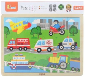 Viga drevené puzzle 24 dielikov - doprava