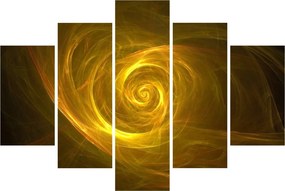 Obraz abstraktnej žltej špirály (150x105 cm)