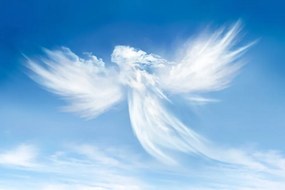 Samolepiaca tapeta podoba anjela v oblakoch - 375x250