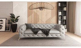 Svetlosivá zamatová pohovka 225 cm Chelsea – Ropez