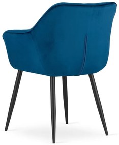 Zamatová stolička Liverpool modrá