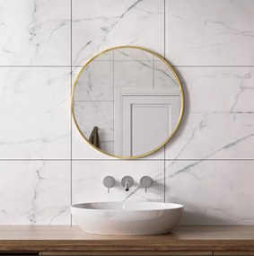 Erga Round, okrúhle zrkadlo 60cm, zlatý rám, ERG-V01-ROUND-6060-GD