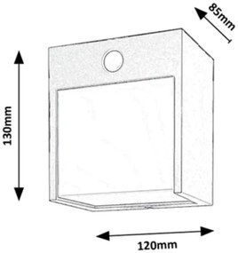 Rabalux 7478-LED Vonkajšie nástenné svietidlo so senzorom BALIMO LED/12W/230V IP44