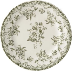 Biely porcelánový dezertný tanierik Vintage Blossom - ⌀ 20*1,8 cm