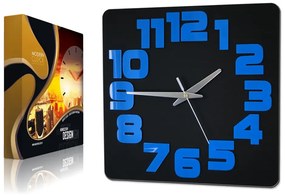 Nástěnné hodiny Logic černo-modré