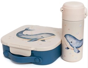 PETIT MONKEY Detská termo fľaša Whale 350 ml
