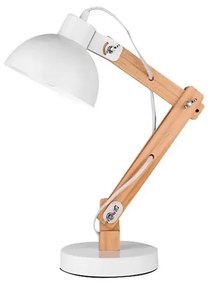 Drevená stolová lampa Lila biela