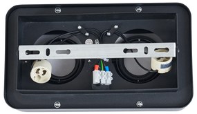 Zaoblené prisadené bodové svietidlo čierne 2-svetlá otočné a naklápacie - Dox