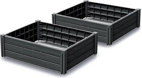 Sada 2 ks vyvýšených záhonov Bas Planty 75,6 cm antracitová