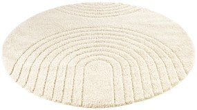Hanse Home, Kusový koberec Norwalk 105104 cream kruh, 160x160 (priemer) kruh, biela, obývacia izba