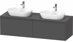 DURAVIT Ketho 2 závesná skrinka pod dve umývadlá na dosku, 2 zásuvky, 1600 x 550 x 459 mm, grafit matný, K24889B49490000