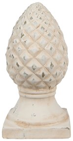 Béžová dekorácia šiška na podstavci Pine - Ø14*28 cm