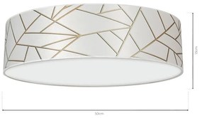 Stropné svietidlo Ziggy Round, 1x biele/zlaté textilné tienidlo, (biele plexisklo), (fi 50 cm)