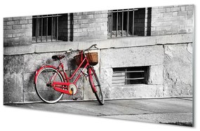 Nástenný panel  Červené koleso s košíkom 125x50 cm