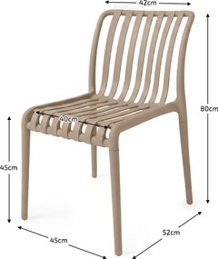 Záhradný set TREGO ISLAND - 4 stoličky a okrúhly stôl ø 90 cm, béžová
