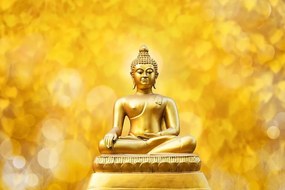 Tapeta zlatá socha Budhu - 225x150