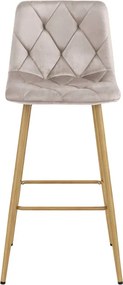 Barová stolička NADO zamatová, tmavá béžová / hnedá