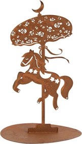 Rustikálna hrdzavá dekorácia koník Horse Rust - Ø 14*22 cm