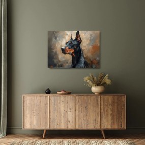 Sklenený obraz - Portrét Dobermana (70x50 cm)