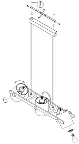 Eglo 43426 - Luster na lanku HORNWOOD 1 3xE27/28W/230V