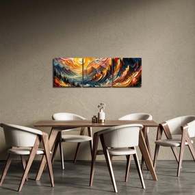 Obraz - Hory zalité slnkom (s hodinami) (90x30 cm)