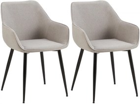 Set 2 jedálenských stoličiek látka Vessa - svetlo šedá