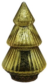 Zlatý sklenený dekoračný svietiaci stromček LED Tree - Ø 13*23 cm