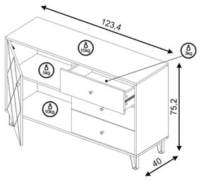 Komoda SULA dub craft/čierna