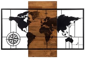 World Map Wıth Compass