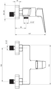 Deante Blur, sprchová batéria, biela matná, DEA-BQL_A40M