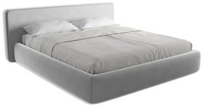 Sivá čalúnená dvojlôžková posteľ s úložným priestorom s roštom 180x200 cm Kiana – Makamii