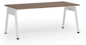 Kancelársky stôl PRIMO GAMMA, 1800 x 900 mm, biela podnož, orech