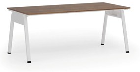 Kancelársky stôl PRIMO GAMMA, 1800 x 900 mm, biela podnož, orech