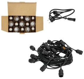 LED Vonkajšia dekoračná reťaz BAJA ST64 15xE27/1W/230V 15,9m IP44 teplá biela