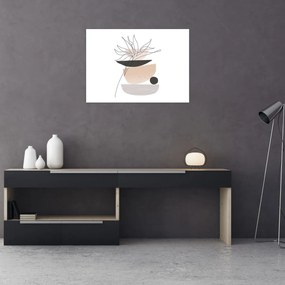 Obraz - Line art kvety N⁰1 (70x50 cm)