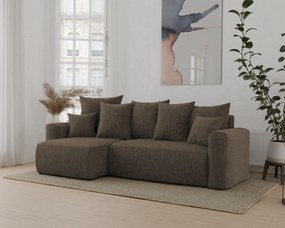 Rohová sedačka Denia (L) (tmavohnedá). Akcia -20%. Vlastná spoľahlivá doprava až k Vám domov. 1133111
