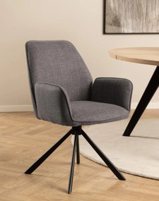 Otočná jedálenská stolička Glenda, svetlosivá (07482)