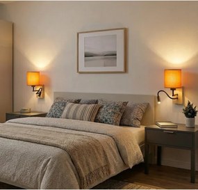 BRILAGI - LED nástenná lampa NUBILA WOOD 1xE27/25W/230V + LED/3W dub/čierna/svetlosivá