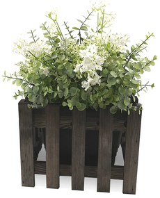 AMADEA Drevený obal na kvetináč tmavý, 27x27x21 cm Český výrobok