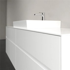 VILLEROY &amp; BOCH Collaro závesná skrinka pod umývadlo na dosku (umývadlo v strede), 4 zásuvky, s LED osvetlením, 1600 x 500 x 548 mm, Glossy White, C025B0DH