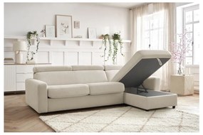 Krémová rozkladacia rohová pohovka (variabilná) Monaco – Bobochic Paris