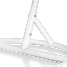 Biele závesné kreslo KOKON so stojanom, svetlý vankúš