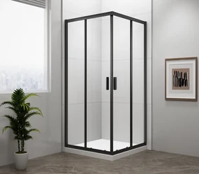 Polysan Polysan, EASY BLACK štvorcová sprchová zástena 900x900mm, číre sklo, EL5115B