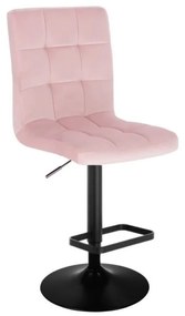 LuxuryForm DESIGN Barová stolička TOLEDO VELUR na čiernom tanieri - ružová